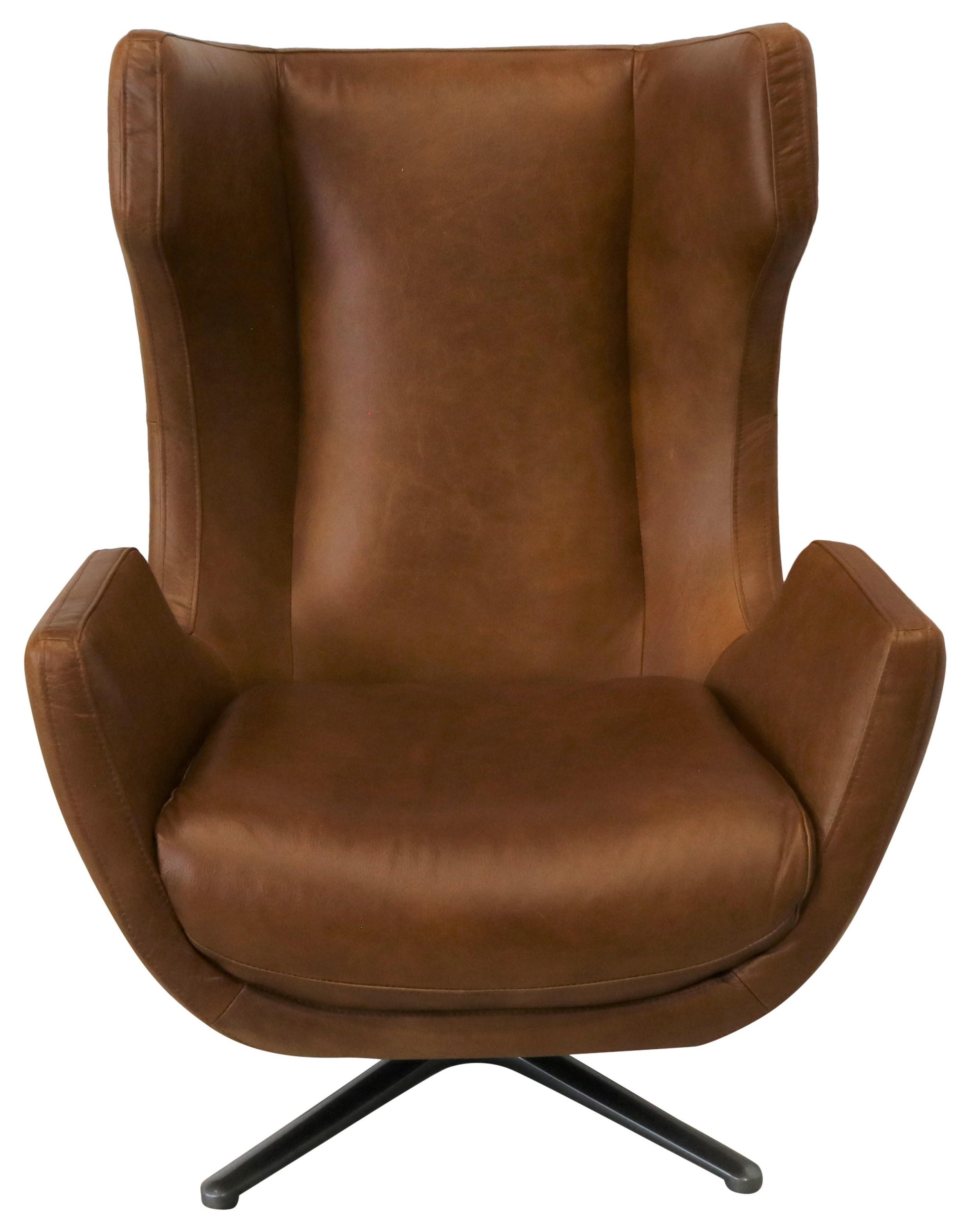 Kyrie leather best sale swivel accent chair